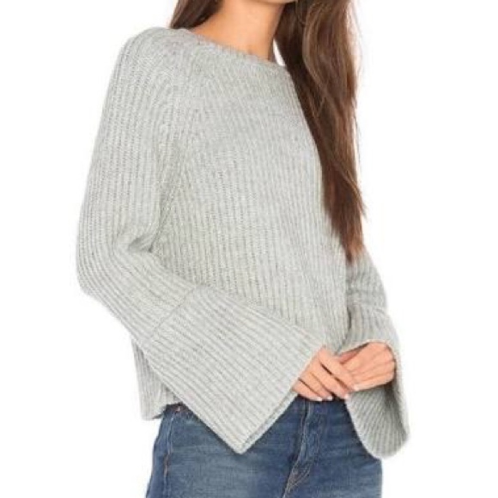 John + Jenn Sea Mist Blue Bellsleeve Sweater